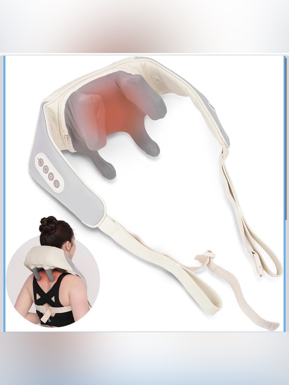 Neck and Shoulder Massager - Cream & Gray